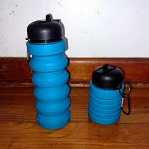 One Collapsible Blue Water Bottle